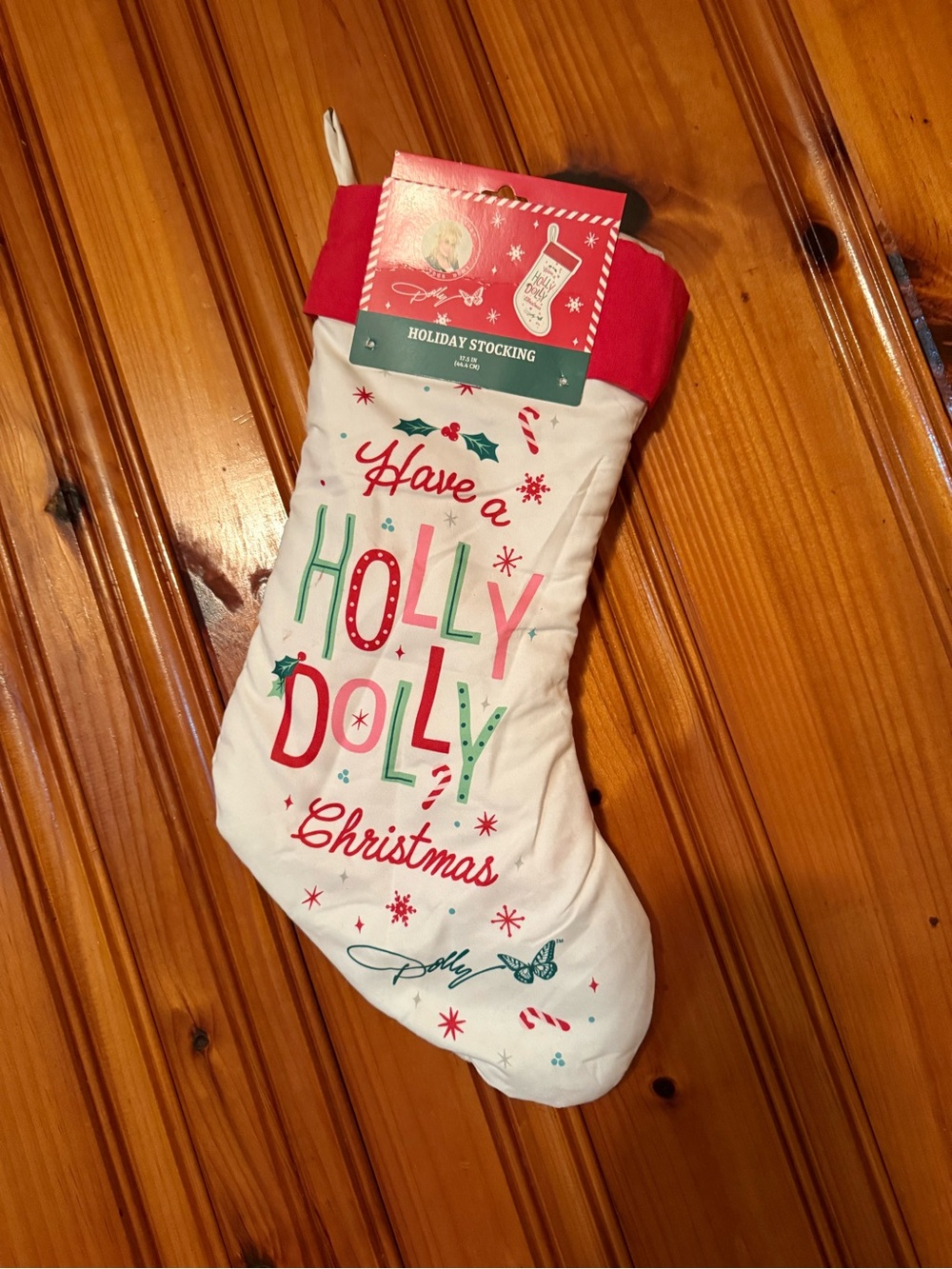 Holiday Stocking - Red and White "Have a Holly Jolly Christmas"